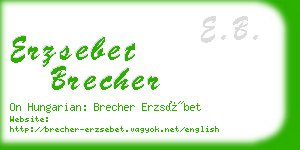 erzsebet brecher business card